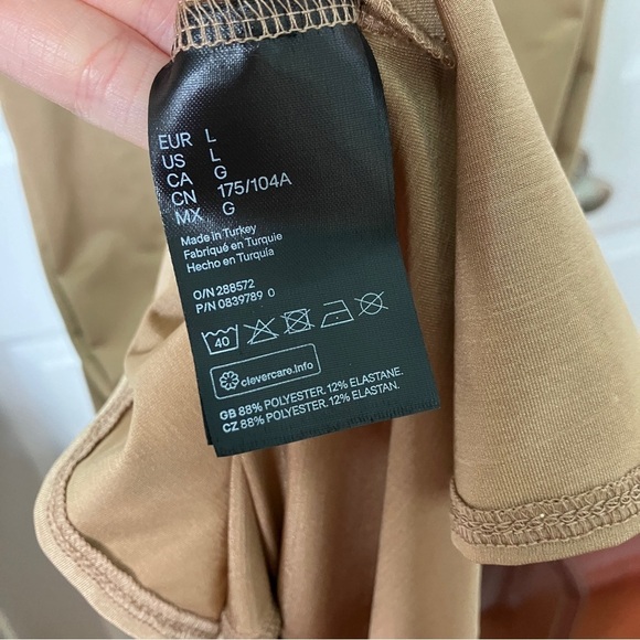 H&M Tan Flutter Sleeve Stretch Maxi Dress - Picture 8 of 10